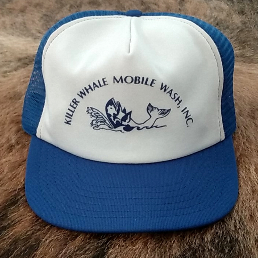 VTG Killer Whale Mobile Wash Snapback Trucker Hat